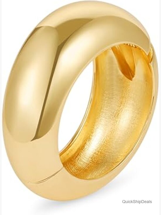 Jewelry - 14K Gold Plated Hinged Arm Cuff Bangle Bracelet for Women